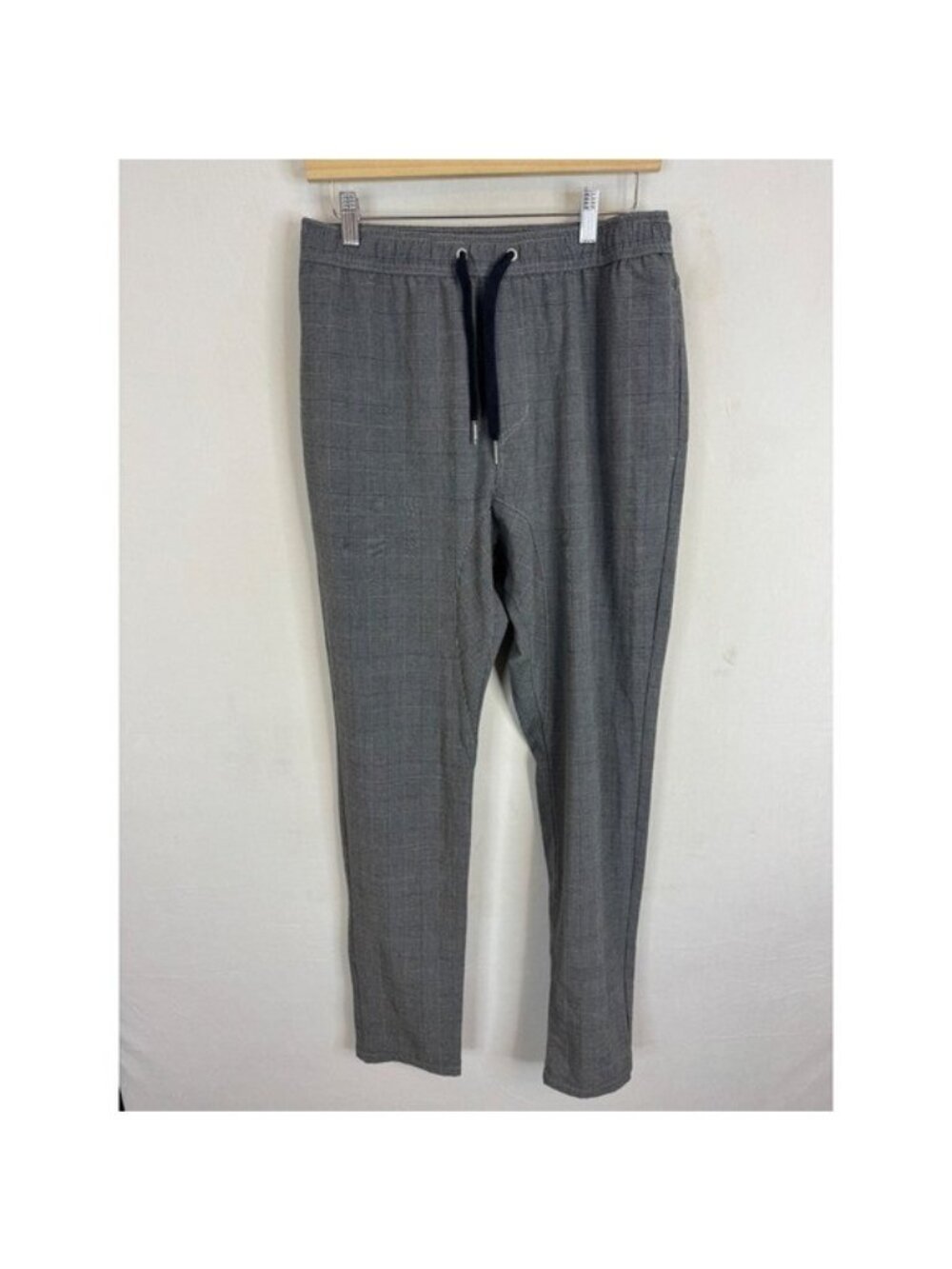 Zanerobe Sureshot Lite Chino Joggers Grey Glen Plaid Mens 34 Slim Fit Tapered